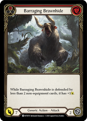 Flesh and Blood TCG | Barraging Brawnhide (Red) [U-WTR176] (Welcome to Rathe Unlimited)  Unlimited Rainbow Foil | The Nerd Merchant