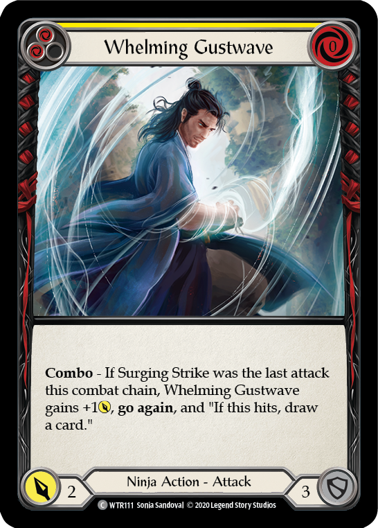 Flesh and Blood TCG | Whelming Gustwave (Yellow) [U-WTR111] (Welcome to Rathe Unlimited)  Unlimited Rainbow Foil | The Nerd Merchant