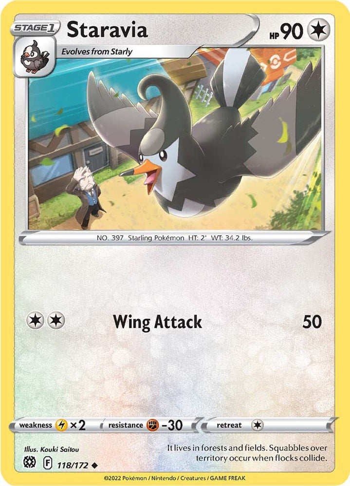 Pokemon | Staravia (118/172) [Sword & Shield: Brilliant Stars] | The Nerd Merchant