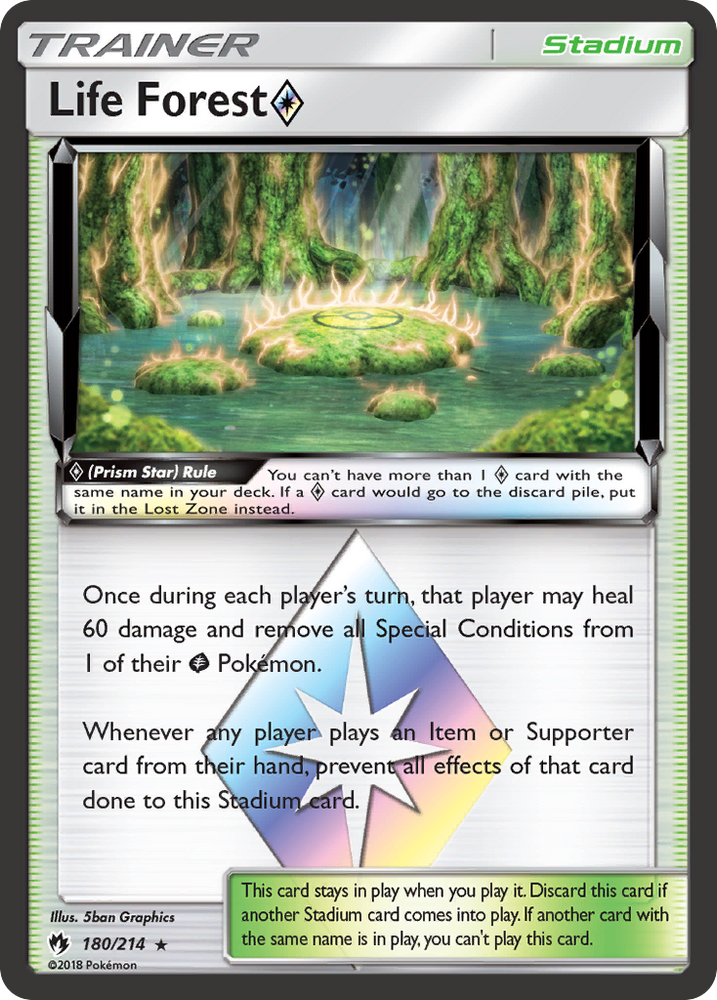 Pokemon | Life Forest (180/214) (Prism Star) [Sun & Moon: Lost Thunder] | The Nerd Merchant