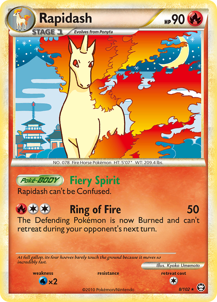Pokemon | Rapidash (8/102) [HeartGold & SoulSilver: Triumphant] | The Nerd Merchant