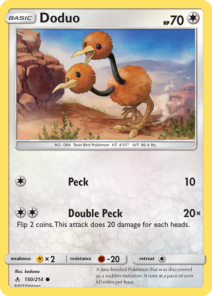 Pokemon | Doduo (150/214) [Sun & Moon: Unbroken Bonds] | The Nerd Merchant