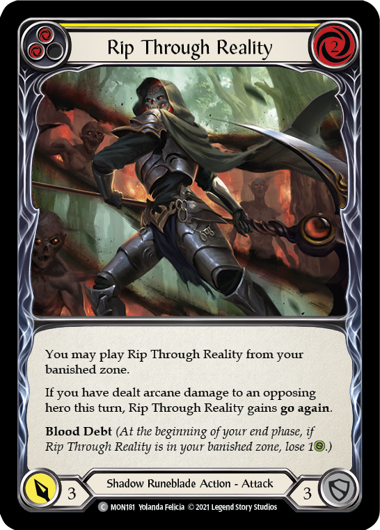 Flesh and Blood TCG | Rip Through Reality (Yellow) [MON181] (Monarch)  1st Edition Normal | The Nerd Merchant