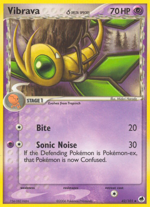 Pokemon | Vibrava (42/101) (Delta Species) [EX: Dragon Frontiers] | The Nerd Merchant