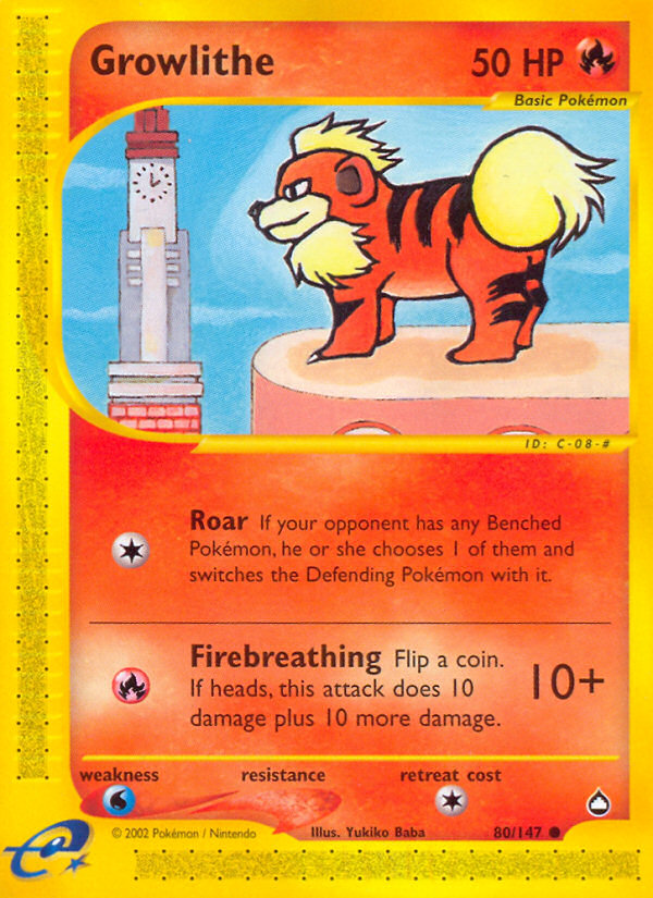Pokemon | Growlithe (80/147) [Aquapolis] | The Nerd Merchant
