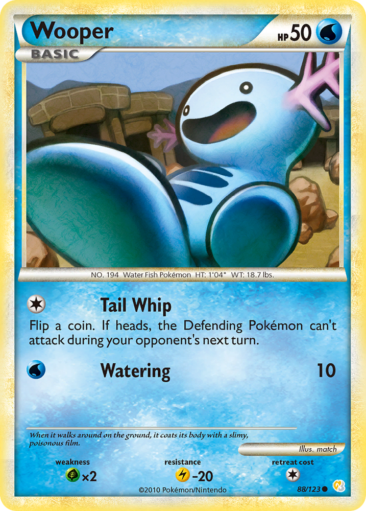 Pokemon | Wooper (88/123) [HeartGold & SoulSilver: Base Set] | The Nerd Merchant