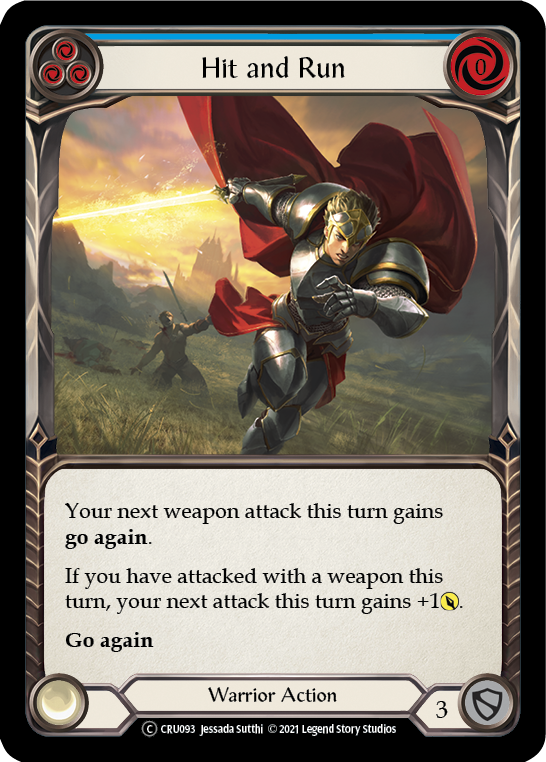 Flesh and Blood TCG | Hit and Run (Blue) [U-CRU093] (Crucible of War Unlimited)  Unlimited Normal | The Nerd Merchant