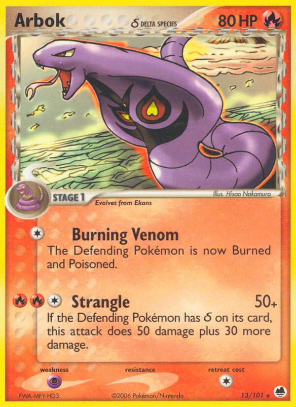 Pokemon | Arbok (13/101) (Delta Species) [EX: Dragon Frontiers] | The Nerd Merchant