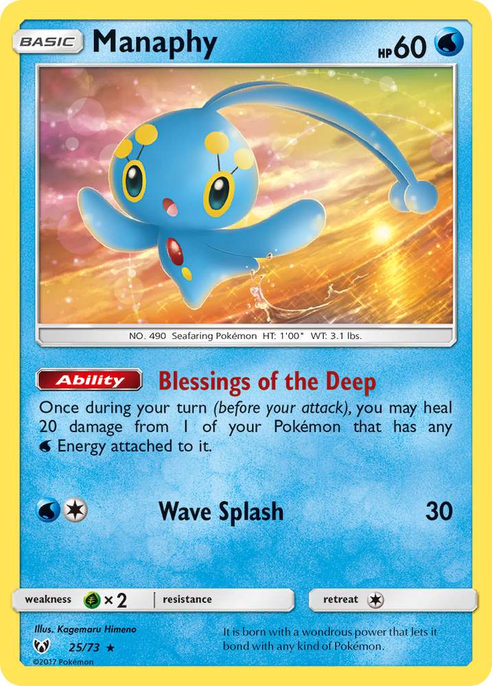 Pokemon | Manaphy (25/73) [Sun & Moon: Shining Legends] | The Nerd Merchant