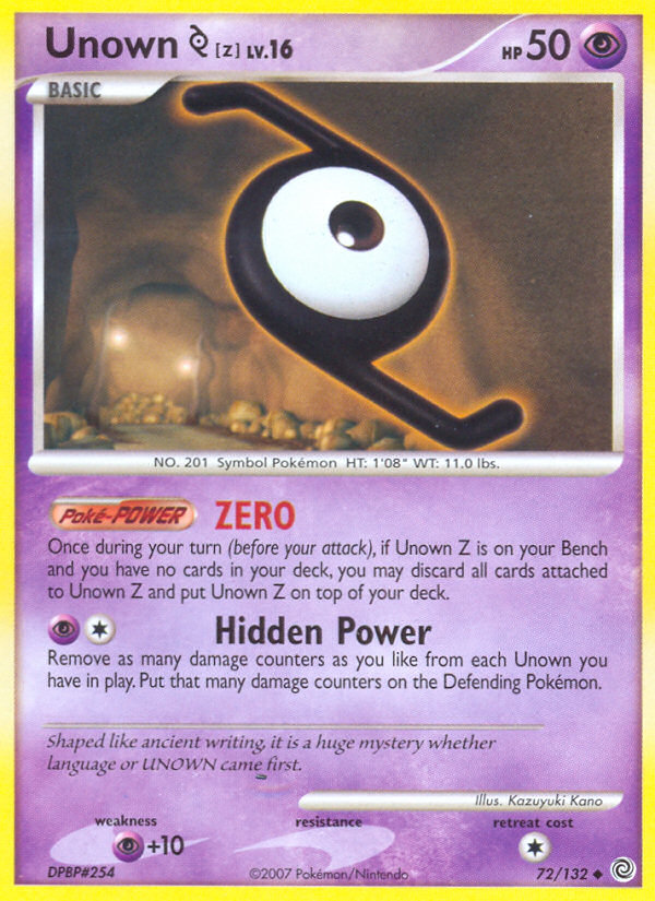 Pokemon | Unown Z (72/132) [Diamond & Pearl: Secret Wonders] | The Nerd Merchant
