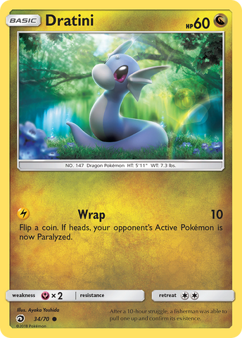 Pokemon | Dratini (34/70) [Sun & Moon: Dragon Majesty] | The Nerd Merchant