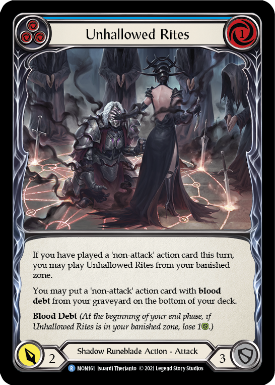 Flesh and Blood TCG | Unhallowed Rites (Blue) [MON161] (Monarch)  1st Edition Normal | The Nerd Merchant