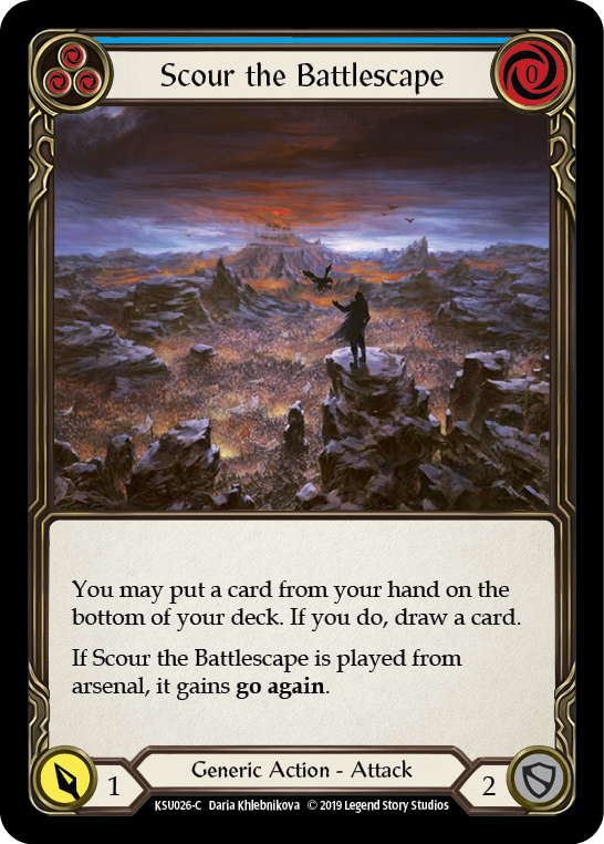 Flesh and Blood TCG | Scour the Battlescape (Blue) [KSU026-C] (Katsu Hero Deck)  1st Edition Normal | The Nerd Merchant