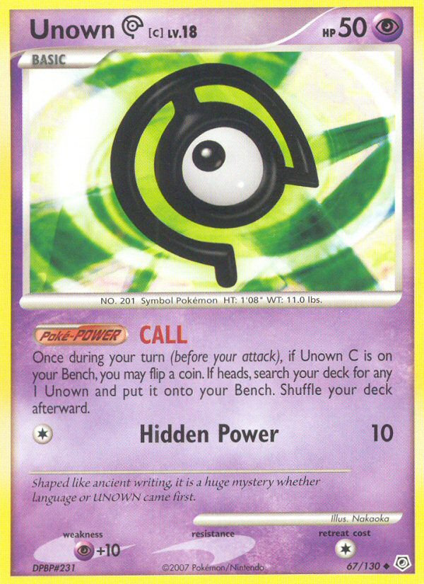 Pokemon | Unown C (67/130) [Diamond & Pearl: Base Set] | The Nerd Merchant