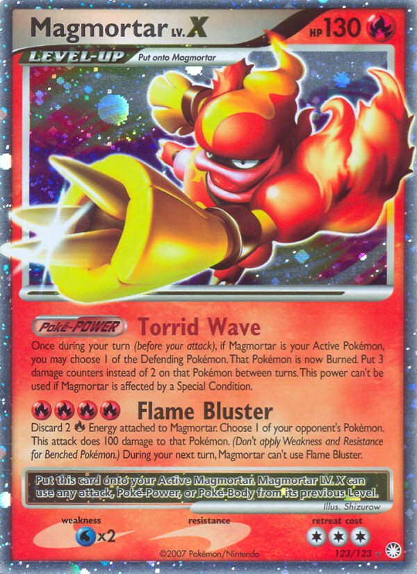 Pokemon | Magmortar LV.X (123/123) [Diamond & Pearl: Mysterious Treasures] | The Nerd Merchant