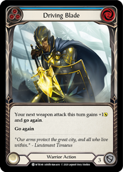 Flesh and Blood TCG | Driving Blade (Blue) [U-WTR146] (Welcome to Rathe Unlimited)  Unlimited Rainbow Foil | The Nerd Merchant