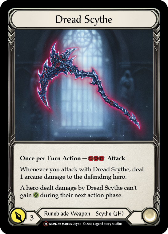 Flesh and Blood TCG | Dread Scythe [U-MON229-RF] (Monarch Unlimited)  Unlimited Rainbow Foil | The Nerd Merchant