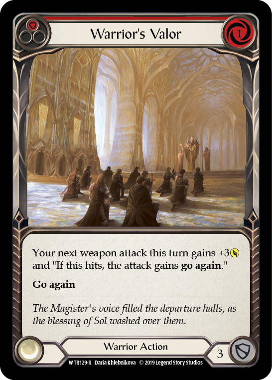Flesh and Blood TCG | Warrior's Valor (Red) [WTR129-R] (Welcome to Rathe)  Alpha Print Rainbow Foil | The Nerd Merchant