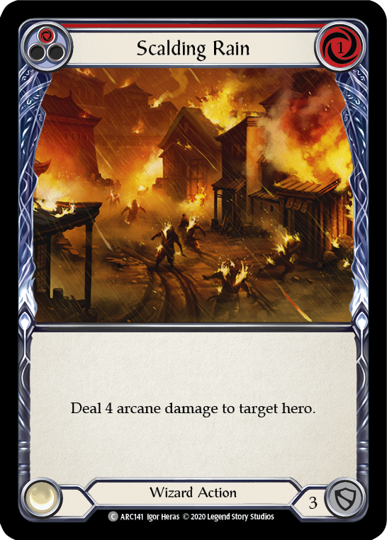 Flesh and Blood TCG | Scalding Rain (Red) [U-ARC141] (Arcane Rising Unlimited)  Unlimited Rainbow Foil | The Nerd Merchant