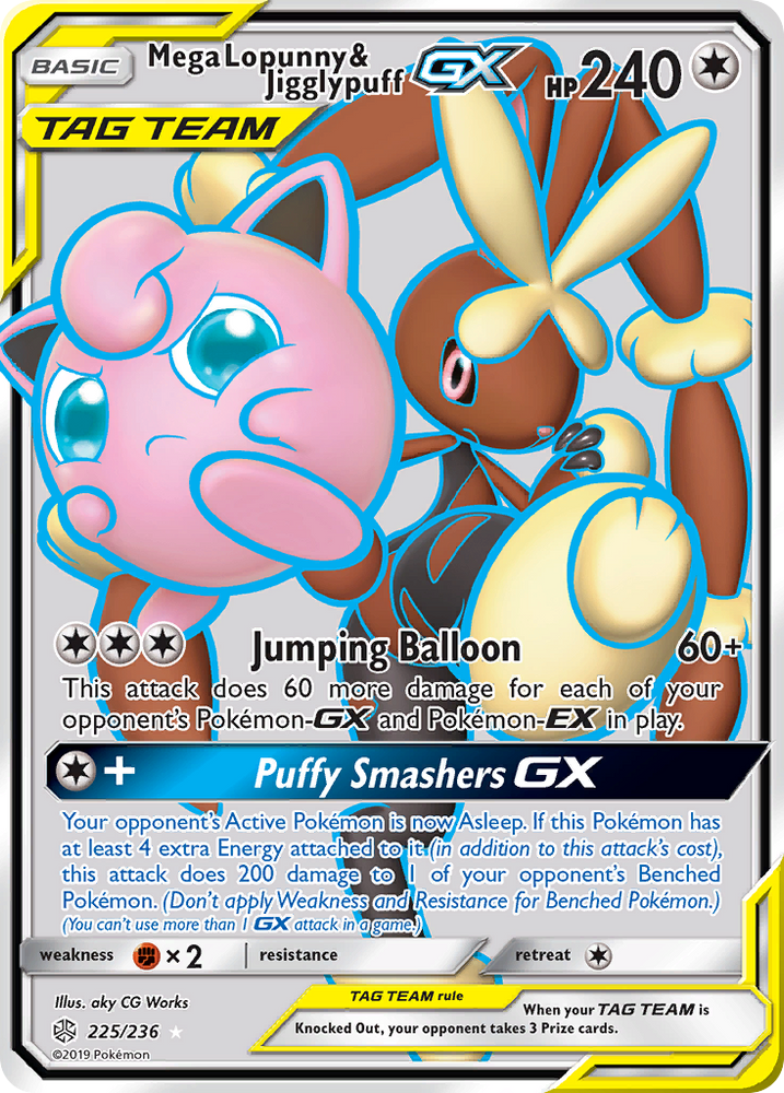 Pokemon| Mega Lopunny & Jigglypuff GX (225/236) [Sun & Moon: Cosmic Eclipse] | The Nerd Merchant
