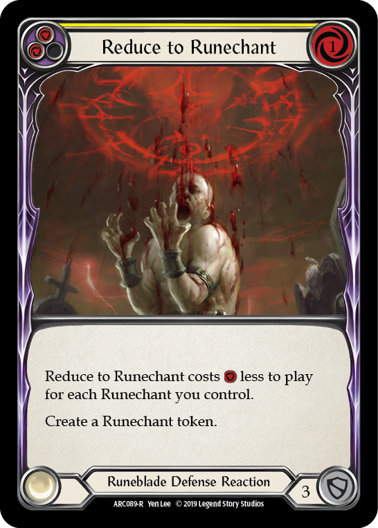 Flesh and Blood TCG | Reduce to Runechant (Yellow) [ARC089-R] (Arcane Rising)  1st Edition Rainbow Foil | The Nerd Merchant