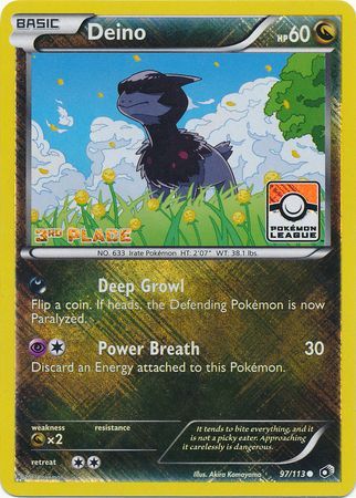 Pokemon | Deino (97/113) (League Promo 3rd Place) [Black & White: Legendary Treasures] | The Nerd Merchant