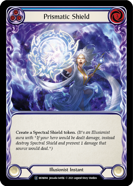 Flesh and Blood TCG | Prismatic Shield (Blue) [U-MON094-RF] (Monarch Unlimited)  Unlimited Rainbow Foil | The Nerd Merchant