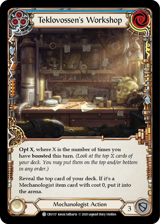 Flesh and Blood TCG | Teklovossen's Workshop (Blue) [CRU117] (Crucible of War)  1st Edition Normal | The Nerd Merchant