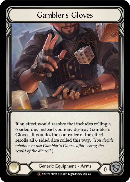 Flesh and Blood TCG | Gambler's Gloves [U-CRU179] (Crucible of War Unlimited)  Unlimited Normal | The Nerd Merchant
