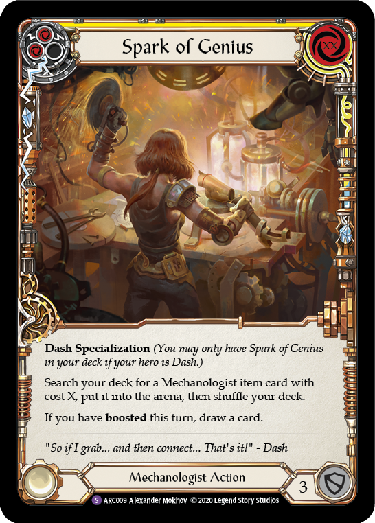 Flesh and Blood TCG | Spark of Genius [U-ARC009] (Arcane Rising Unlimited)  Unlimited Normal | The Nerd Merchant