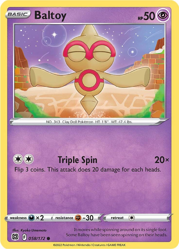 Pokemon | Baltoy (058/172) [Sword & Shield: Brilliant Stars] | The Nerd Merchant