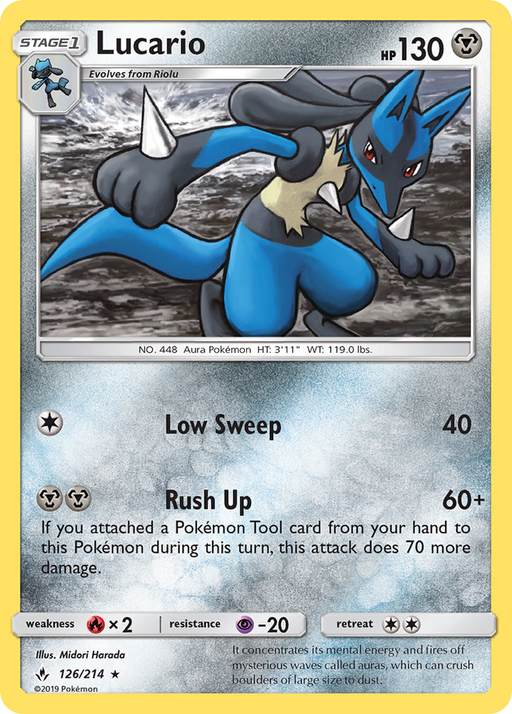 Pokemon | Lucario (126/214) [Sun & Moon: Unbroken Bonds] | The Nerd Merchant