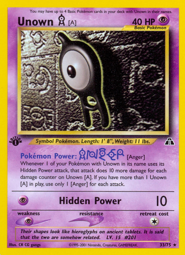 Pokemon | Unown [A] (33/75) [Neo Discovery 1st Edition] | The Nerd Merchant