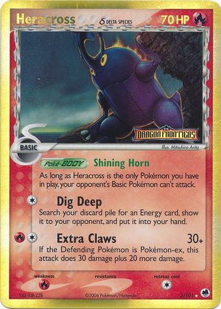 Pokemon | Heracross (3/101) (Delta Species) (Stamped) [EX: Dragon Frontiers] | The Nerd Merchant