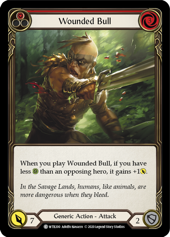 Flesh and Blood TCG | Wounded Bull (Red) [U-WTR200] (Welcome to Rathe Unlimited)  Unlimited Rainbow Foil | The Nerd Merchant