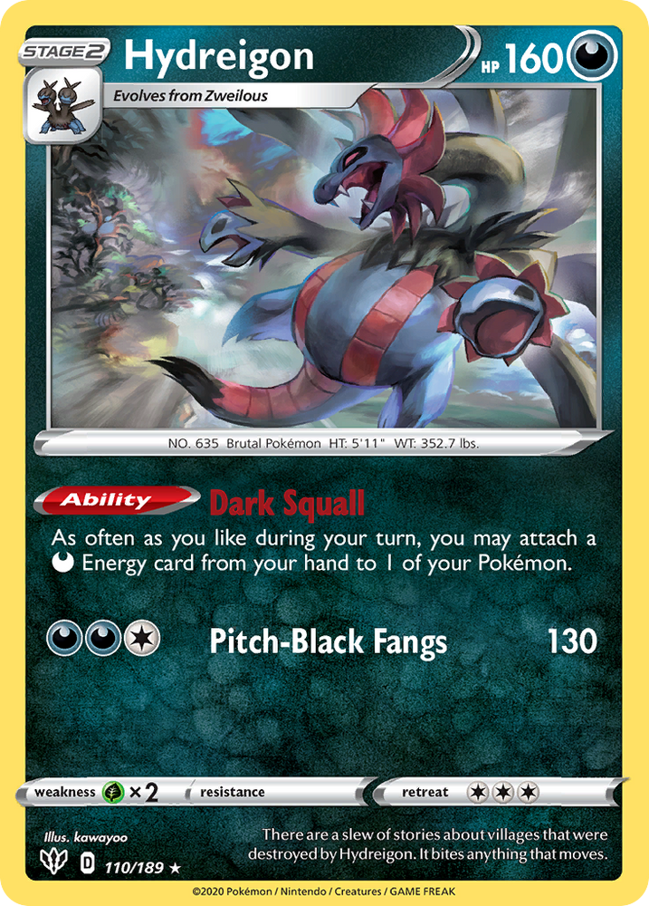 Pokemon | Hydreigon (110/189) [Sword & Shield: Darkness Ablaze] | The Nerd Merchant