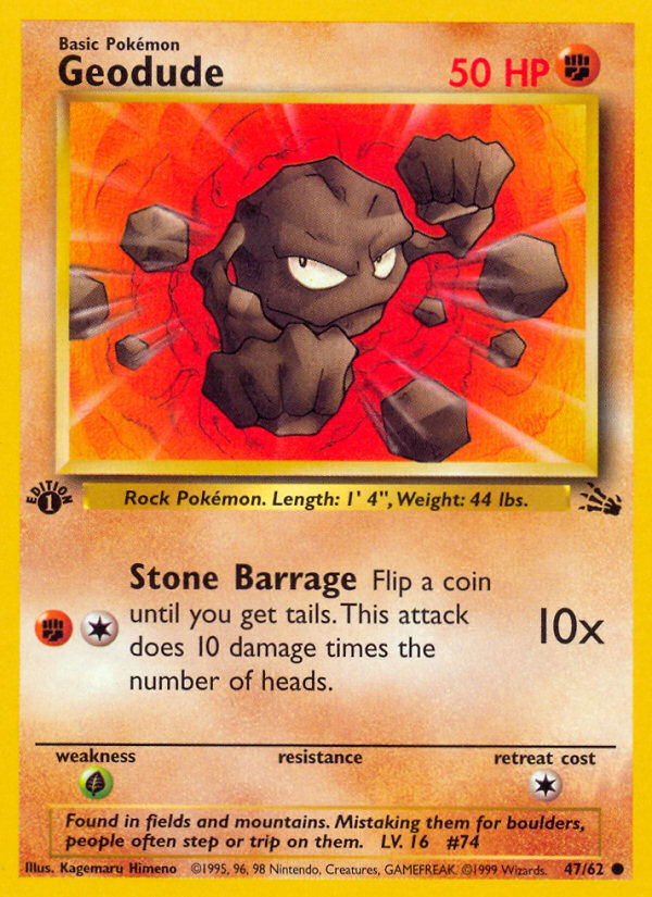 Pokemon | Geodude (47/62) [Fossil 1st Edition] | The Nerd Merchant