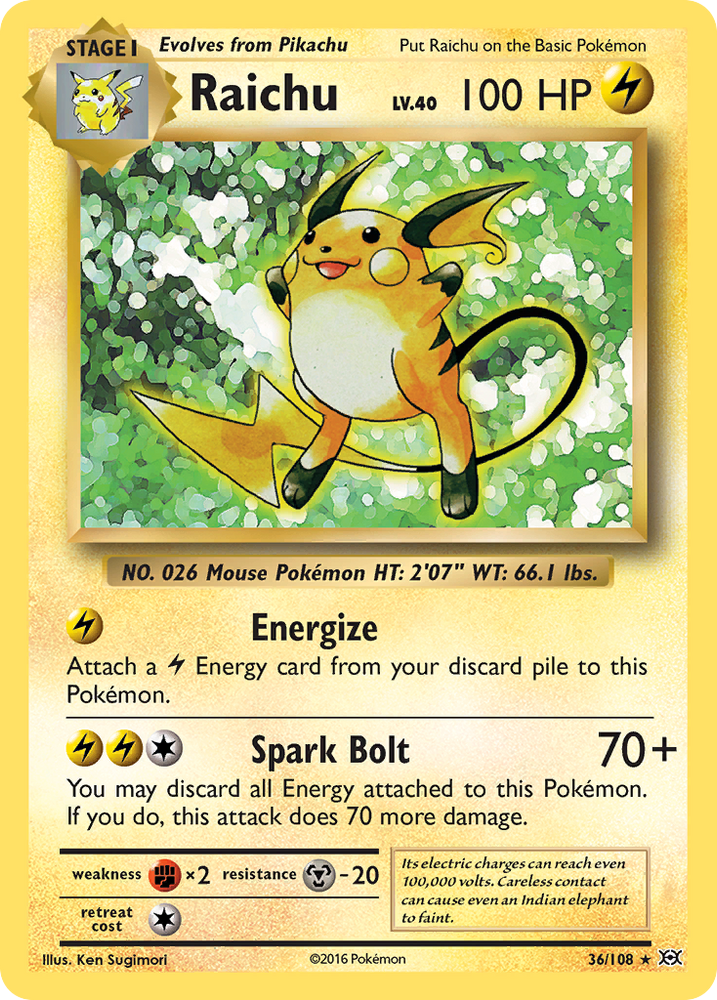 Pokemon | Raichu (36/108) [XY: Evolutions] | The Nerd Merchant