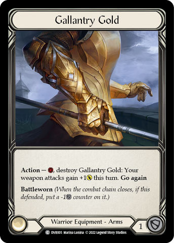 Flesh and Blood TCG | Gallantry Gold [DVR005] (Classic Battles: Rhinar vs Dorinthea)  Rainbow Foil | The Nerd Merchant