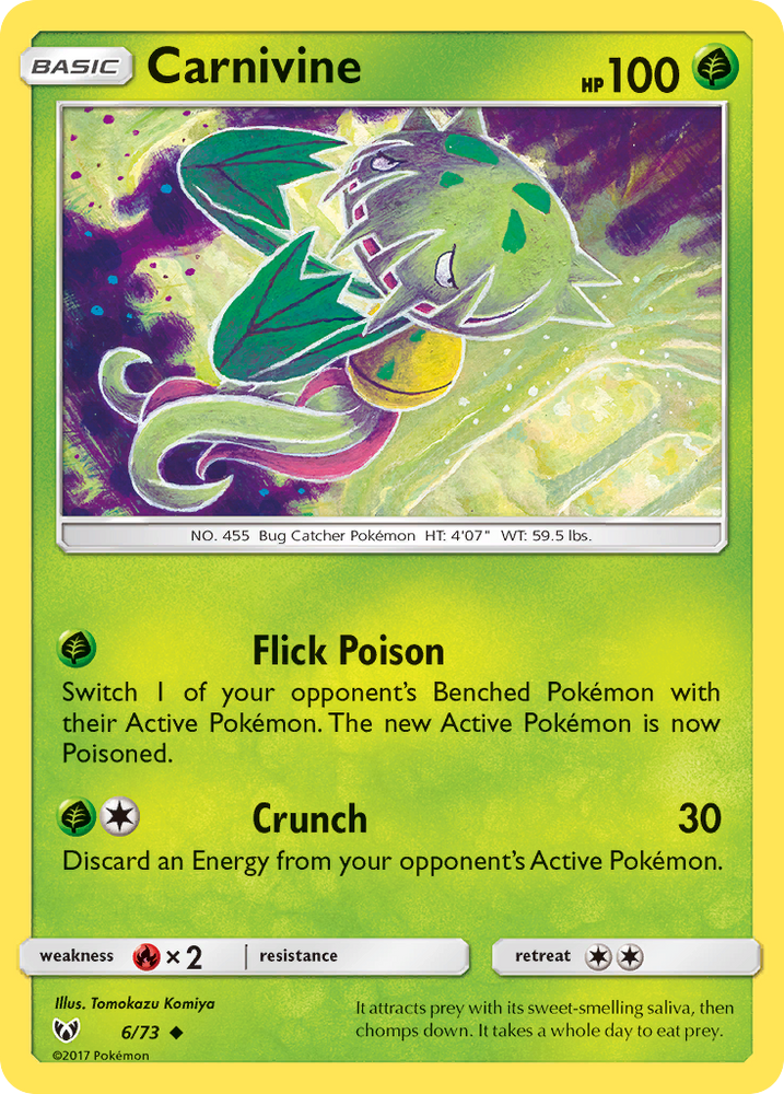 Pokemon | Carnivine (6/73) [Sun & Moon: Shining Legends] | The Nerd Merchant