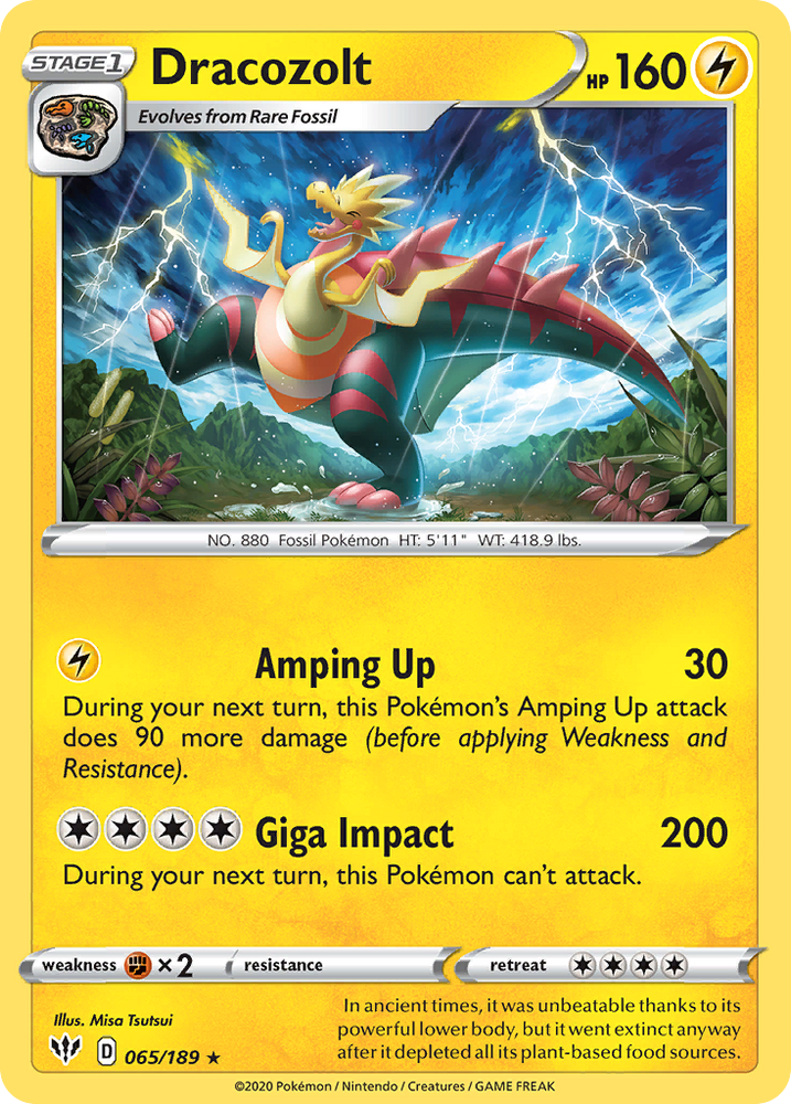 Pokemon | Dracozolt (065/189) [Sword & Shield: Darkness Ablaze] | The Nerd Merchant