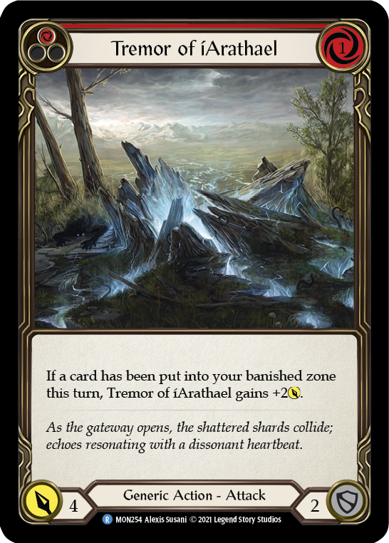 Flesh and Blood TCG | Tremor of iArathael (Red) [MON254-RF] (Monarch)  1st Edition Rainbow Foil | The Nerd Merchant