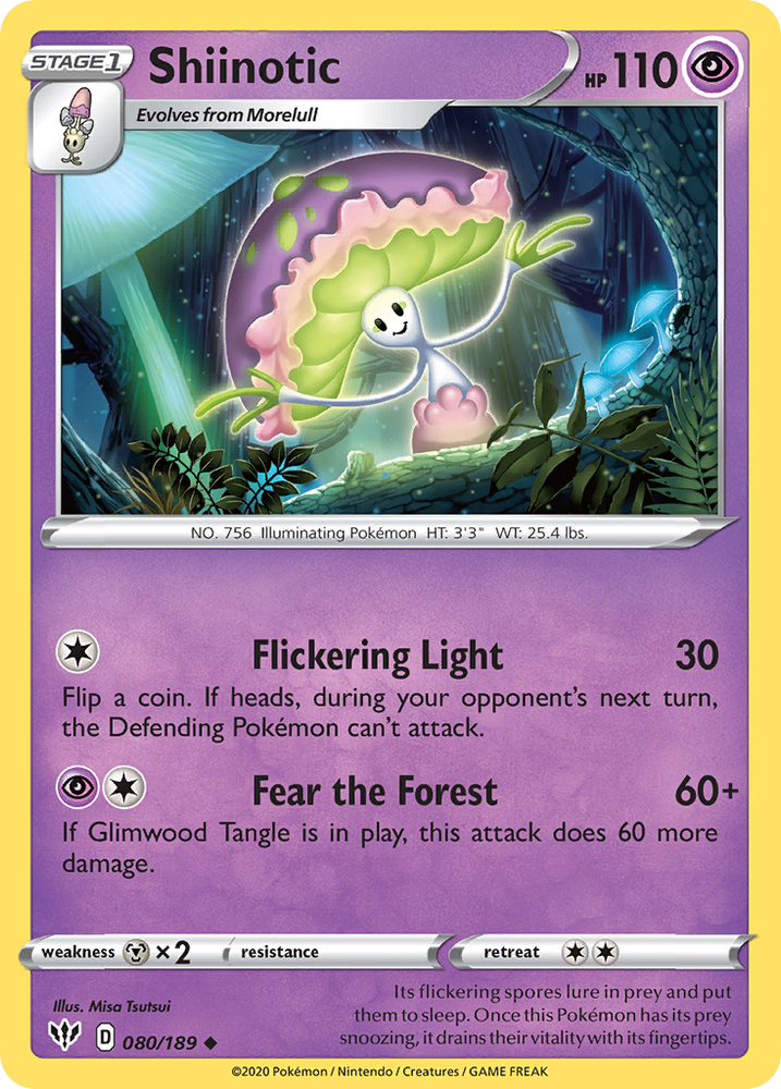 Pokemon | Shiinotic (080/189) [Sword & Shield: Darkness Ablaze] | The Nerd Merchant