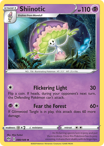 Pokemon | Shiinotic (080/189) [Sword & Shield: Darkness Ablaze] | The Nerd Merchant