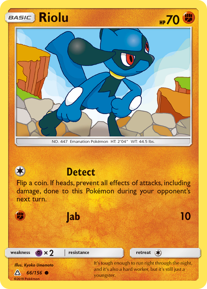 Pokemon | Riolu (66/156) [Sun & Moon: Ultra Prism] | The Nerd Merchant