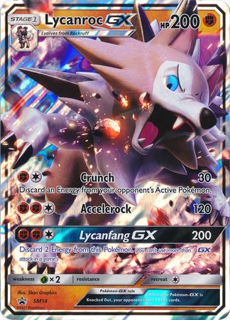 Pokemon | Lycanroc GX (SM14) (Jumbo Card) [Sun & Moon: Black Star Promos] | The Nerd Merchant