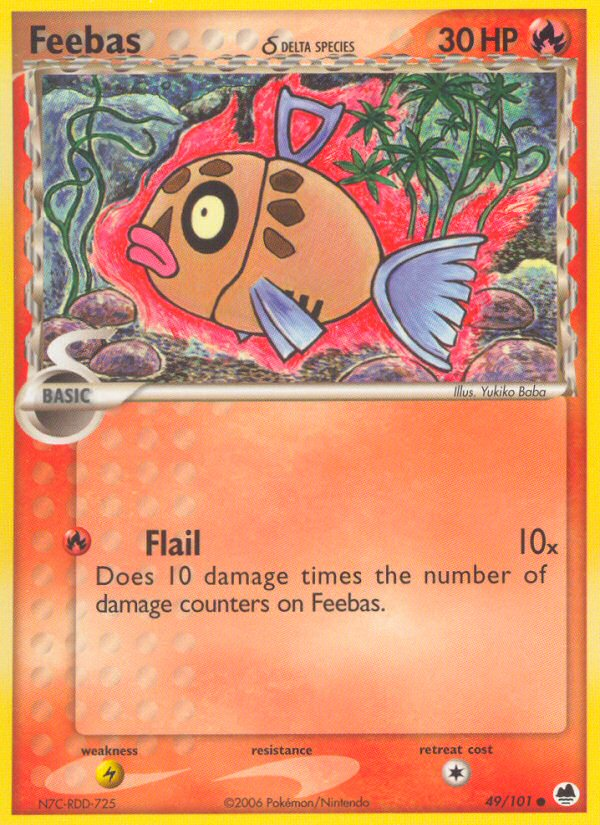 Pokemon | Feebas (49/101) (Delta Species) [EX: Dragon Frontiers] | The Nerd Merchant