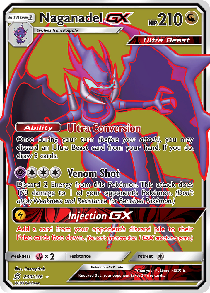 Pokemon | Naganadel GX (230/236) [Sun & Moon: Unified Minds] | The Nerd Merchant