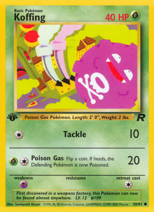 Pokemon | Koffing (58/82) [Team Rocket 1st Edition] | The Nerd Merchant