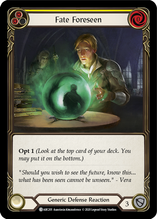 Flesh and Blood TCG | Fate Foreseen (Yellow) [U-ARC201] (Arcane Rising Unlimited)  Unlimited Rainbow Foil | The Nerd Merchant